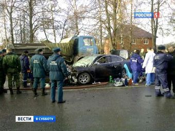 Разбитый автомобиль Шаманова. Фото, показанное в эфире телеканала "Россия-1"