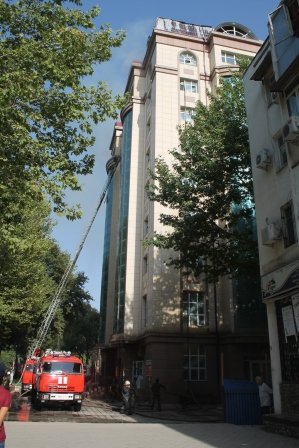 Пожар в новостройке г. Душанбе по проспекту Исмоила Сомони