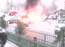 МВД Таджикистана назвало причины возгорания автомашины в центре Душанбе