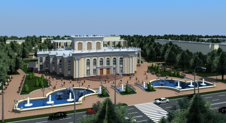 В Курган-Тюбе продолжается строительство здания театра