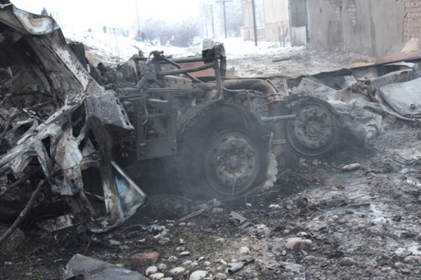 Последствия взрыва на АЗС в Бохтарском районе