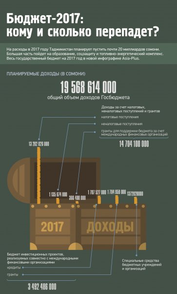 Весь госбюджет Таджикистана на 2017 год в одной картинке