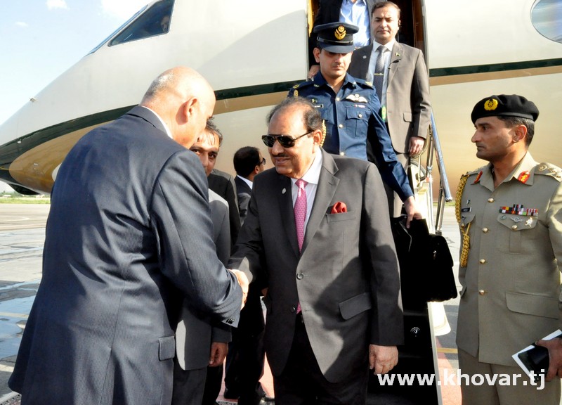 Президент Пакистана с официальным визитом прибыл в Таджикистан