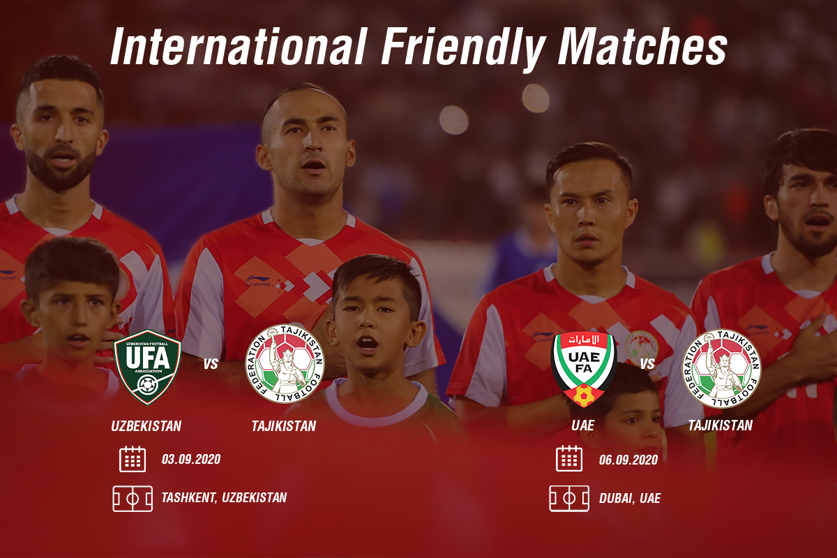 Сборная Таджикистана по футболу в сентябре проведет спарринги со сборными Узбекистана и ОАЭ