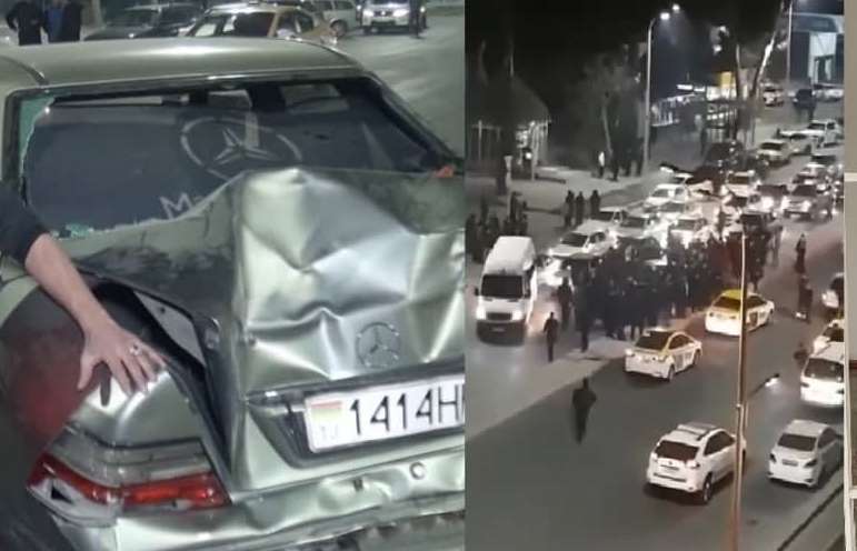 Водитель на Mercedes в Душанбе сбил четырех членов одной семьи