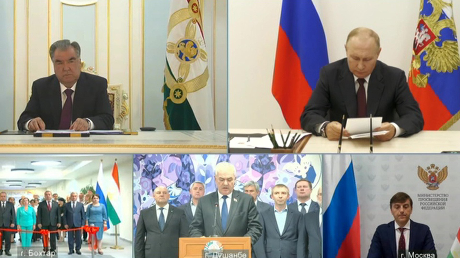 Путин и Рахмон открыли в Таджикистане школы с обучением на русском языке