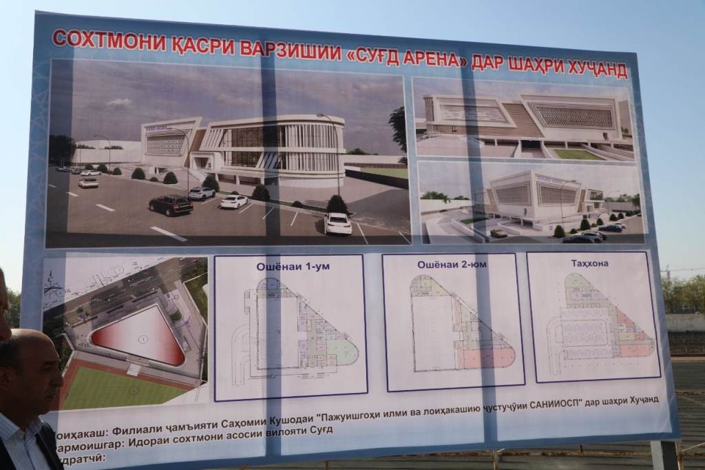 В Худжанде началось строительство спортивного комплекса "Сугд Арена"